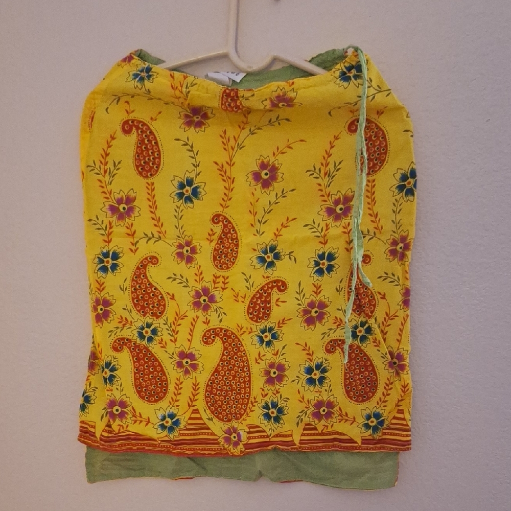 Vibrant Yellow Paisley Skirt
